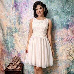 📌Speechless Cute Glitter Details & Lace Bodice Cocktail - Party Dress